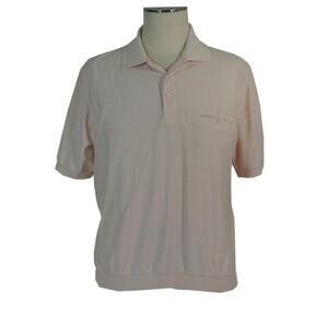 Windham‎ Pointe shirt men's Large Pink Polo banded bottom vintage style dad